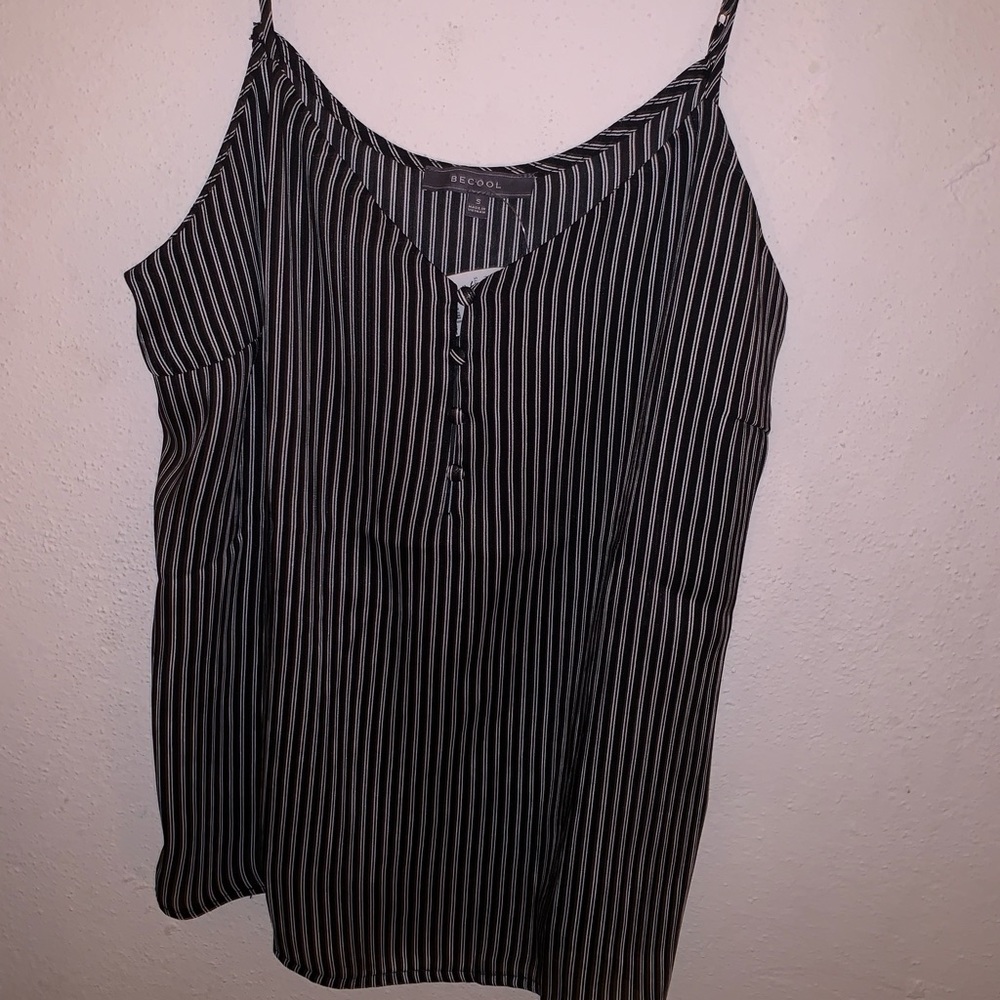 Striped silk cami tank top